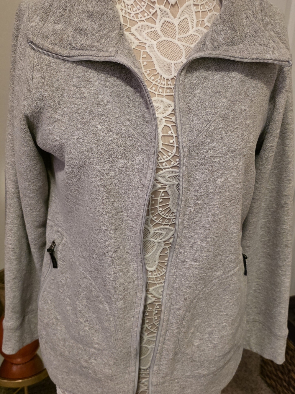 Light Gray Women's Zip-Front Jacket